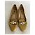 Bailarinas Miu Miu de piel charol amarilla con joya Beige - vista 4