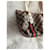 Mini Borsa Gucci GG Monogram in canvas con strisce Web Marrone Bianco Rosso Verde - vista 9