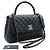 Chanel Top Handle Flap Quilted Caviar Leather Nero - vista 3