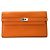 Hermès Cartera larga Hermes Kelly en piel Chevre Orange Naranja