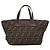 Borsa a mano FENDI Zucca Canvas Nero Marrone Auth 199124 - vista 2
