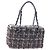 CHANEL Paris New York Line Chain Vanity Bag Tweed Gray Silver CC Auth 196581M Marrone Argento