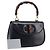 Bolso de mano GUCCI Bamboo de cuero negro y dorado 99 00 0633 Auth 199588V
