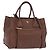 Borsa a mano PRADA in pelle Taurillon 2way Brown Gold Auth am12327V Marrone D'oro