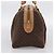 Céline Borsa Boston CELINE Macadam Canvas PVC Pelle Marrone Oro Auth 199217A D'oro - vista 3