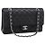 Borsa CHANEL Double Flap Chain Matelasse 23 Caviar Skin Black Auth yk20833SM Nero Argento