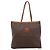 Céline Borsa Tote CELINE Macadam Canvas PVC Pelle Brown Gold Auth 197781 Marrone D'oro - vista 13