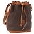 Céline Borsa a tracolla CELINE Macadam Canvas PVC Leather Brown Gold Auth 199630 Marrone D'oro