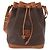 Céline Borsa a tracolla CELINE Macadam Canvas PVC Leather Brown Gold Auth 199630 Marrone D'oro - vista 13