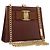 Borsa a tracolla Salvatore Ferragamo Vala Chain in pelle marrone e oro Auth 199629A D'oro