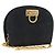 Borsa a tracolla Salvatore Ferragamo Gancini Chain Suede Black Gold Auth 197729 Nero D'oro