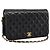 Borsa a catena CHANEL Matelasse Turn Lock in pelle d'agnello nera e oro CC Auth yk20823SAM Nero D'oro