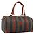 Pequin Borsa Boston FENDI in tela Pecan PVC Nero Marrone Auth 197655