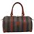 Pequin Borsa Boston FENDI in tela Pecan PVC Nero Marrone Auth 197655 - vista 13