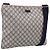 Bolsa de Ombro GUCCI GG Supreme PVC Couro Navy Silver 201446 Auth BA15286 Prata Azul marinho