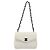 Borsa a tracolla CHANEL Matelasse con catena in pelle d'agnello Bianco Nero CC Auth 199038 - vista 13