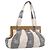 Borsa Tote CHANEL Canvas Grigio Gold CC Auth 196989V Marrone D'oro