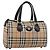 Borsa Boston Burberrys Nova Check Canvas Beige Gold Auth 200948 D'oro