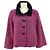 Escada Strickjacke aus Wolle mit Stehkragen Rosa / Schwarz Pink