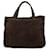 Tote Chanel in camoscio e shearling marrone