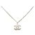 Collana con pendente Chanel CC in ottone argentato Argento - vista 2