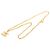 Colar com pingente acolchoado Chanel CC banhado a ouro Dourado