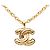 Colar com pingente acolchoado Chanel CC banhado a ouro Dourado - vista 2