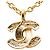 Colar com pingente acolchoado Chanel CC banhado a ouro Dourado - vista 5