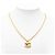 Colar com pingente acolchoado Chanel CC banhado a ouro Dourado - vista 8