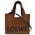 Borsa LOEWE Small Raffia Font Tote Satchel Marrone