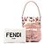 Bolsa Bucket Mini Mon Tresor Fendi em cetim rosa - vista 7