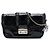 Borsa a tracolla Dior New Lock Ruffle Pouch in vernice perforata Cannage nera Nero