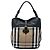 Borsa Hobo Sycamore Burberry Medium Mega Check in tela e pelle marrone