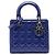 Borsa Lady Dior Medium in pelle vernice Cannage Blu