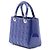 Borsa Lady Dior Medium in pelle vernice Cannage Blu - vista 2