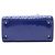 Borsa Lady Dior Medium in pelle vernice Cannage Blu - vista 3