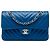Borsa a tracolla Chanel Small Classic Chevron in pelle di agnello con doppio lembo, Blu