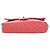 Bolso de hombro Chanel Medium Classic Single Flap de piel de cordero rosa con dijes de corazón de San Valentín - vista 3