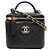 Sac Vanity Chanel Mini CC Matelassé en Cuir Caviar Noir avec Poignée et Chaîne