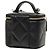 Sac Vanity Chanel Mini CC Matelassé en Cuir Caviar Noir avec Poignée et Chaîne - vue 2