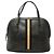 Borsa Satchel Dome Gucci Medium in pelle di vitello nera con banda Web Nero