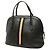 Borsa Satchel Dome Gucci Medium in pelle di vitello nera con banda Web Nero - vista 2
