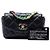 Borsa a tracolla Chanel Mini Quilted Lambskin Cocovado Ribbon Chain Flap Nera Nero - vista 7