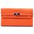 Carteira Longa Hermès Kelly em Chevre Mysore Orange Laranja