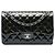Borsa a tracolla Chanel Jumbo Classic Double Flap in vernice striata verde