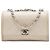 Chanel CC gesteppte Crossbody-Bag mit Klappe aus knittrigem Kalbsleder und Ripsband in Braun