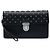 Clutch da polso Prada in Saffiano nero con borchie e chiusura push lock