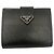 Prada Saffiano Tab Bi-fold Compact Wallet Black