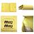 Miu Miu Madras Leather Mini Wallet Golden - view 7