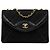 Chanel Vintage Matelassé Coco Mark Chain Schultertasche Schwarz